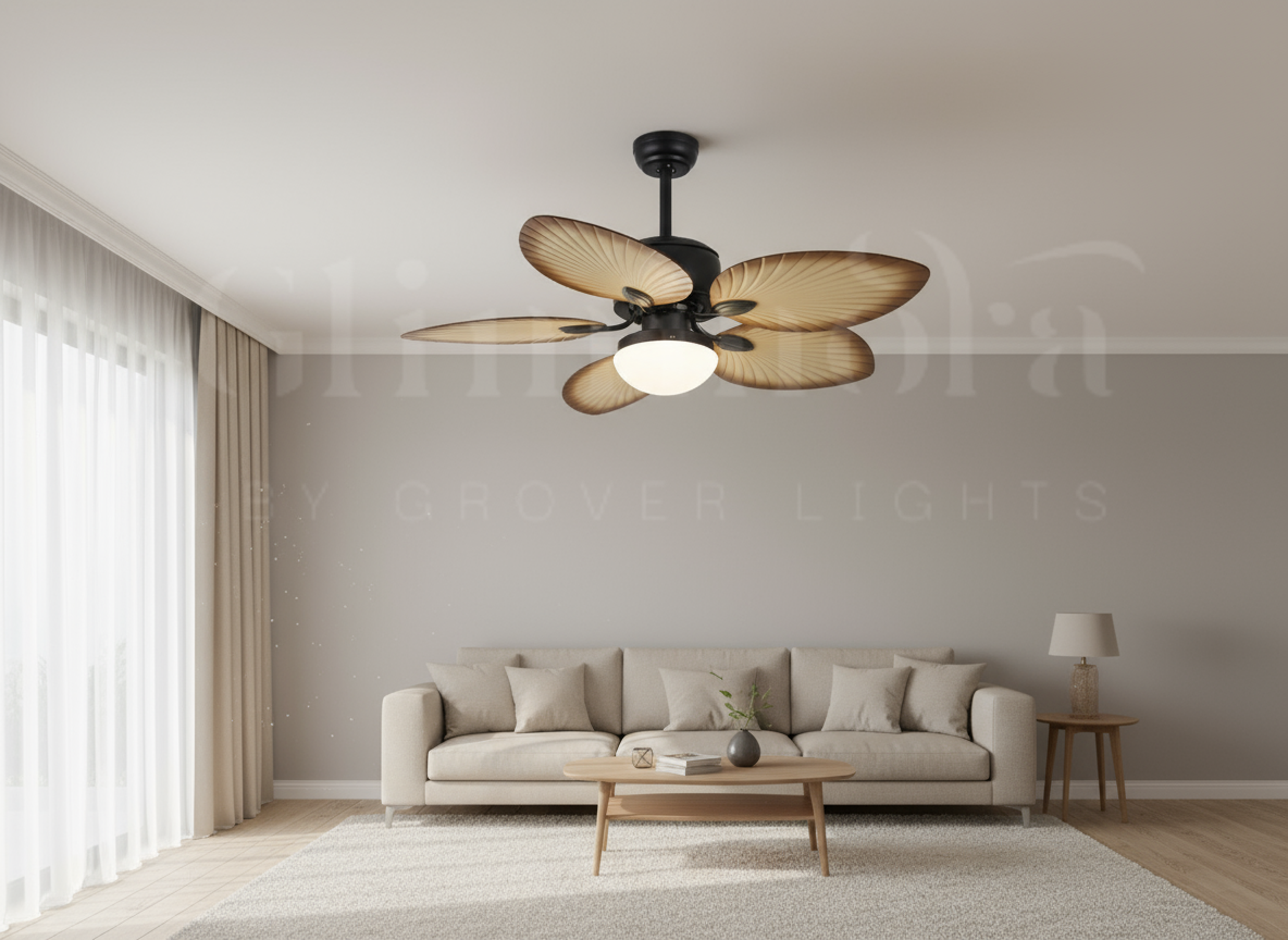 Urban Walnut (52 Inches Span, ABS) Ceiling Fan with Remote Control